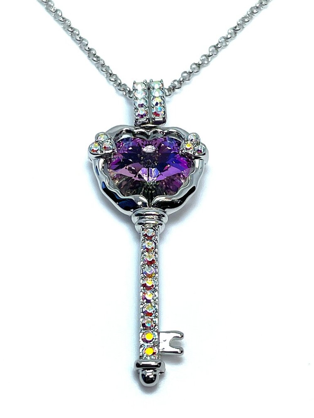 Key to My Heart Pendant Necklace, made with Crystals by Swarovski, 32.5"